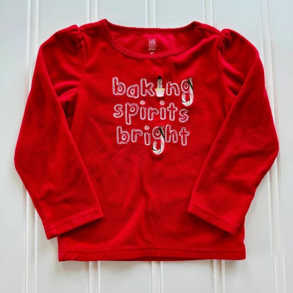 4/$10 - Just One You by Carter's Toddler Girls Christmas Fleece Pajama Top | 4T